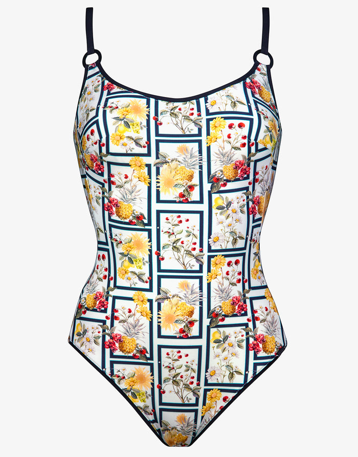 Scenery Underwired Tank Swimsuit - Monochrome Garden - Simply Beach UK