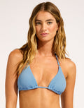 Seafolly Sea Dive Slide Tri Bikini Top - Cornflower - Simply Beach UK