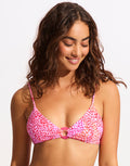 Sea Skin Ring Front Bralette Bikini Top - Fuchsia Rose - Simply Beach UK