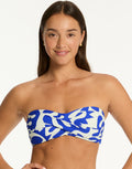 Sea Level Seascape Twist Bandeau Bikini Top - Blue - Simply Beach UK