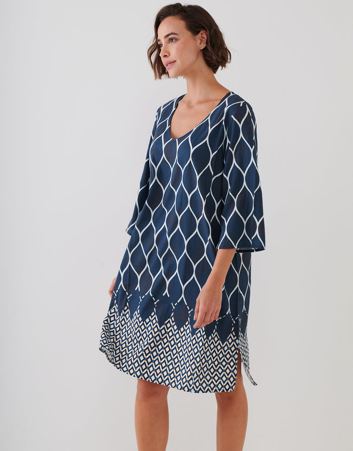 Charmline Seaside Dining Tunic - Wave Cream - Simply Beach UK