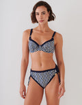 Charmline Seaside Dining Underwired Bikini Set - Navy Cream - Simply Beach UK
