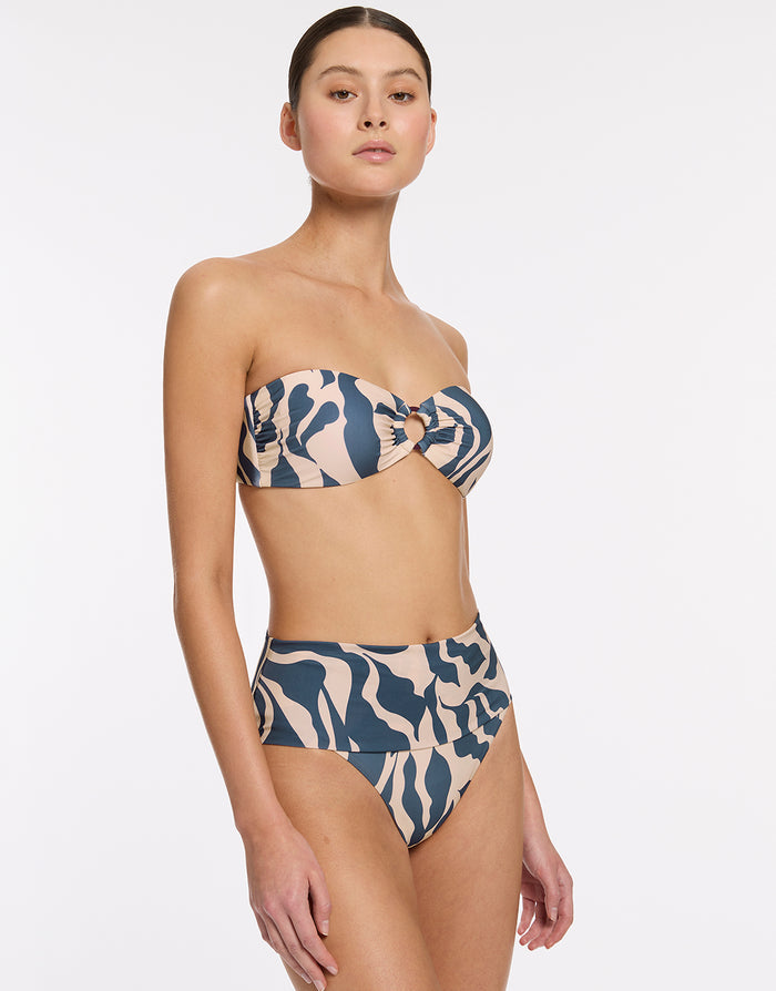 Sereno Fold Bikini Pant - Steel Blue - Simply Beach UK