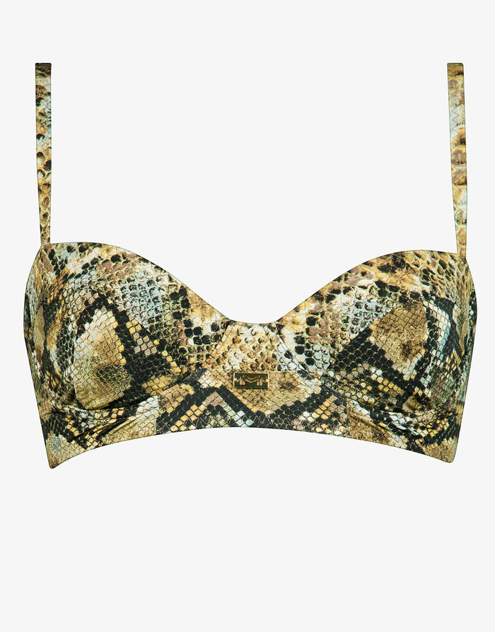 Serpent Underwired Balconet Bikini Top - Python - Simply Beach UK