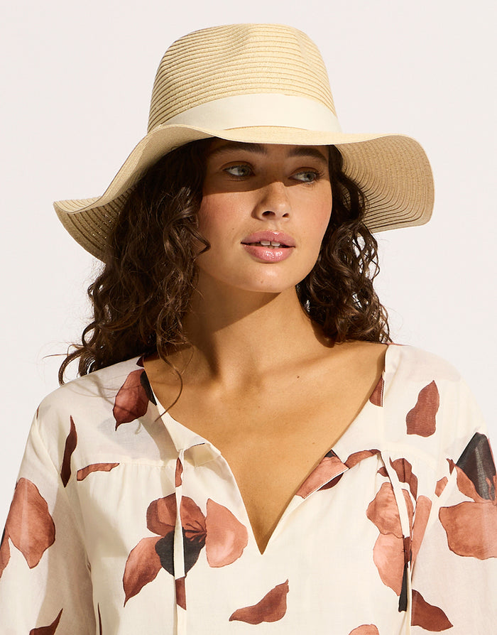 Seafolly Shady Lady Collapsible Fedora - Natural - Simply Beach UK