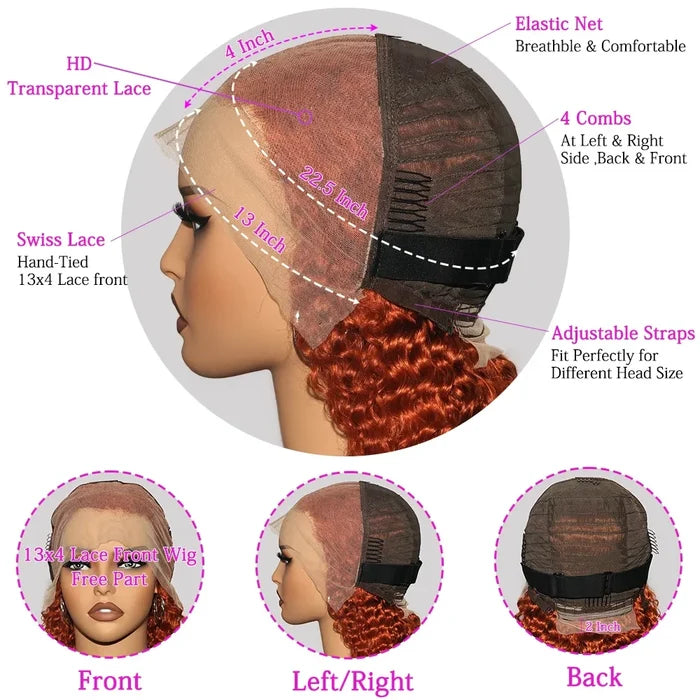 Short Deep Wave Lace Front Wig