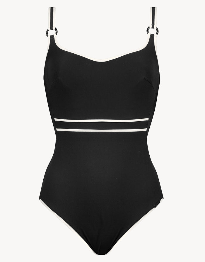 Maryan Mehlhorn Silence Underwired Swimsuit - Black and White - Simply Beach UK