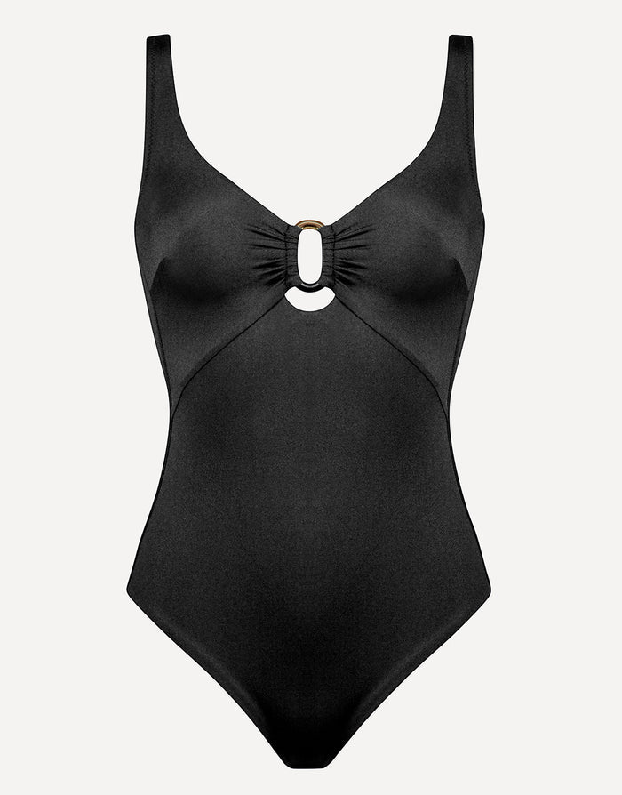 Silhouet Ring Front Underwired Swimsuit - Black Luxe