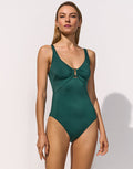 Maryan Mehlhorn Silhouet Ring Front Underwired Swimsuit - Evolving Teal - Simply Beach UK