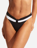 Slice of Splice Banded Bikini Pant - Black and White - Simply Beach UK