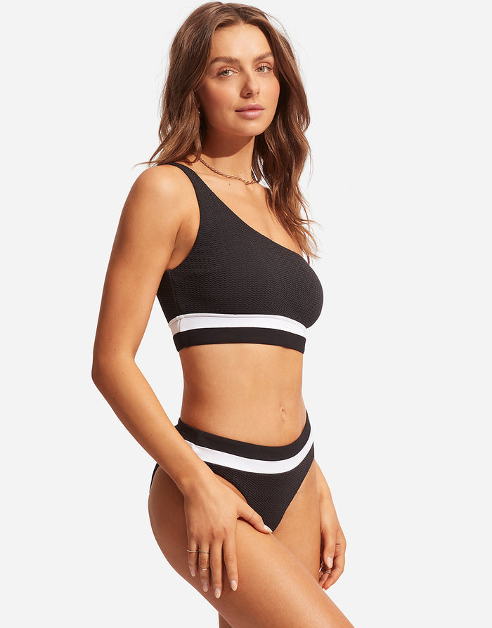 Slice of Splice High Rise Bikini Pant - Black and White - Simply Beach UK