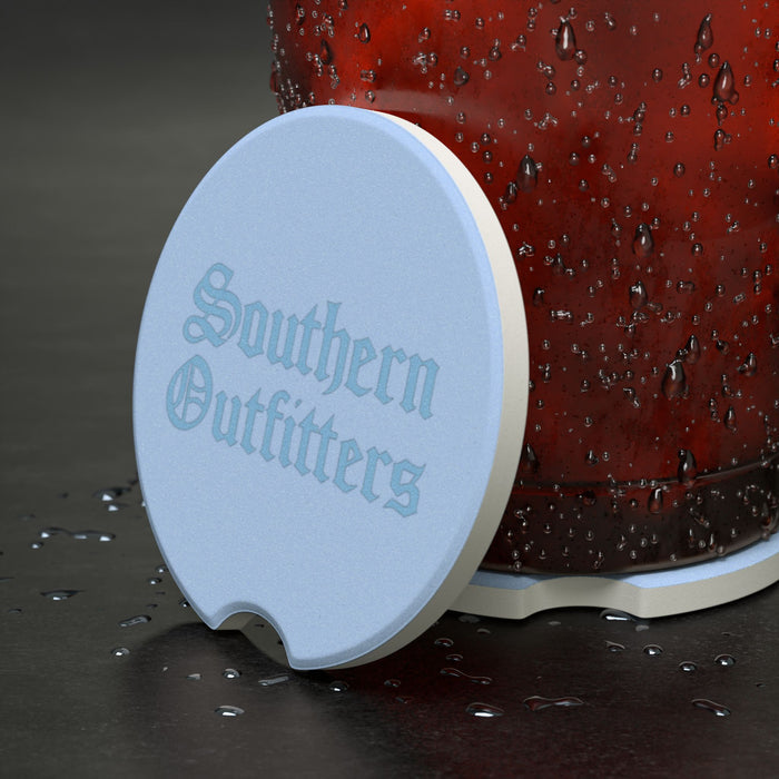 Soapstone Car Coaster — Southern Outfitters Blue Logo Car Cup Holder Insert