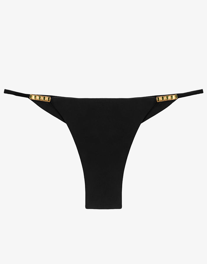 ViX Paula Hermanny Solid Besse Cheeky Bikini Pant - Black - Simply Beach UK