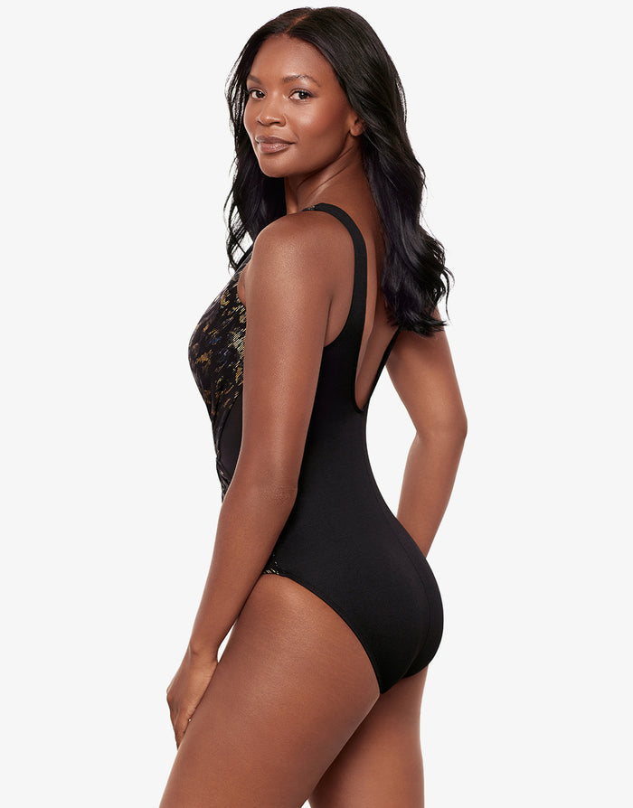 Miraclesuit Sparkle Plenty Ibiza Swimsuit - Black Multi - Simply Beach UK