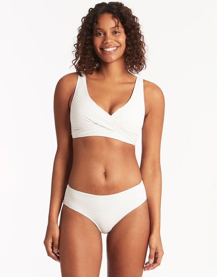Spinnaker Cross Front Multi-Fit Bikini Top - White - Simply Beach UK