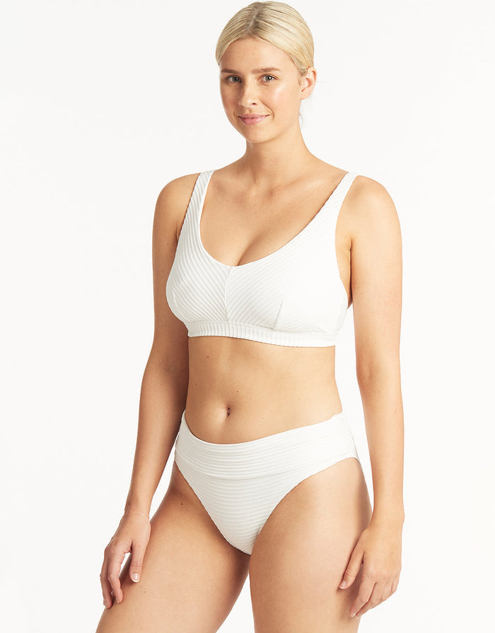 Spinnaker Roll Band Bikini Pant - White - Simply Beach UK