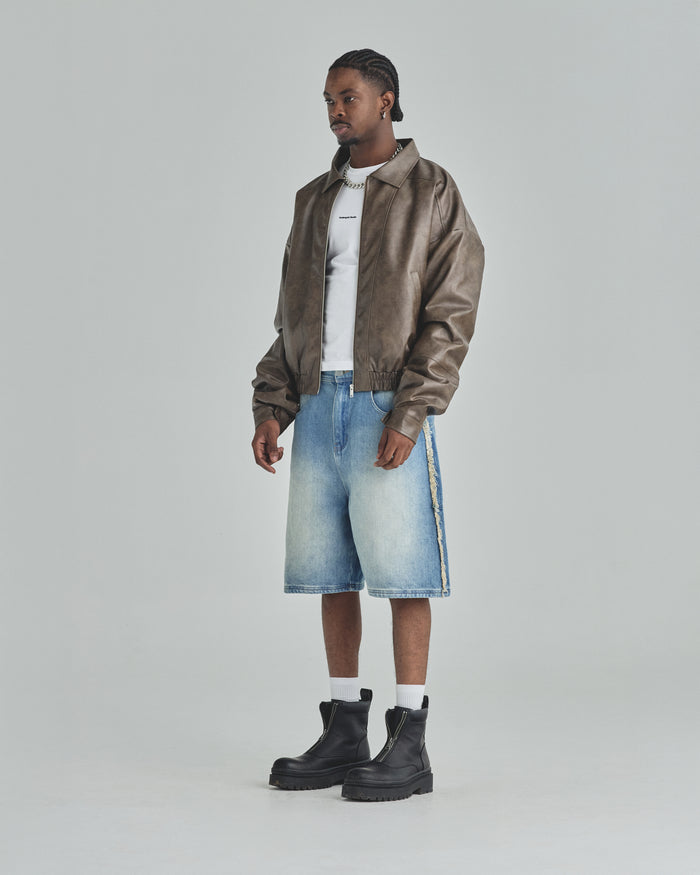 Spring Frayed Jorts Blue