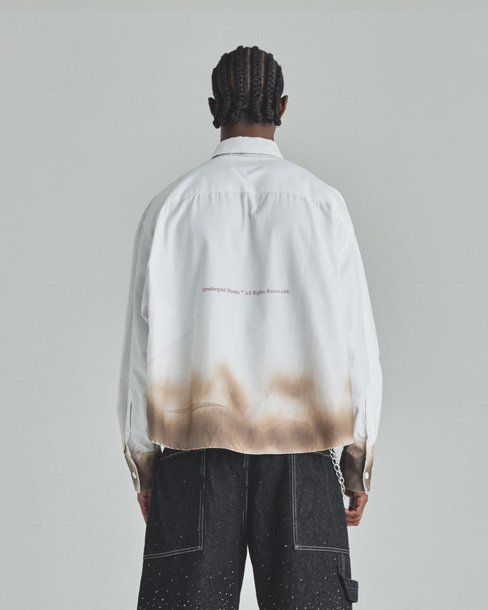 Spring Pray 4 Love Boxy Fit Long Sleeve Shirt Burnt White