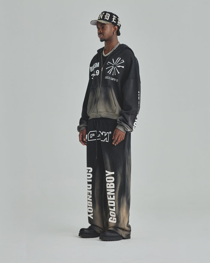 Spring Pray 4 Love Zip Up Boxy Fit Hoodie Sandblast Gray Flame