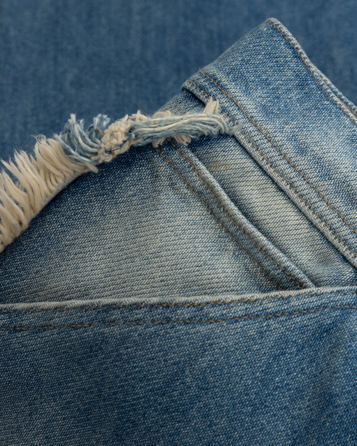 Spring UNDRGLD Frayed Wide Jeans Blue