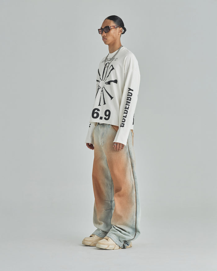 Spring UNDRGLD Zip Up Wide Jeans Brown