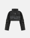 Spring Worn Logo Cropped Jacket Black