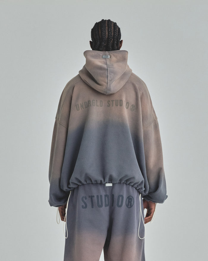 Spring Worn Logo Toggle Adjusted Hoodie Sandblast Gray