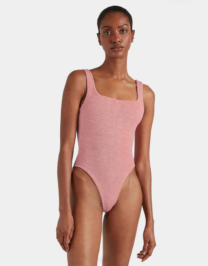 Hunza G Square Neck Swimsuit - Dusty Pink - Simply Beach UK