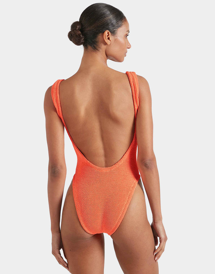 Hunza G Square Neck Swimsuit - Orange - Simply Beach UK