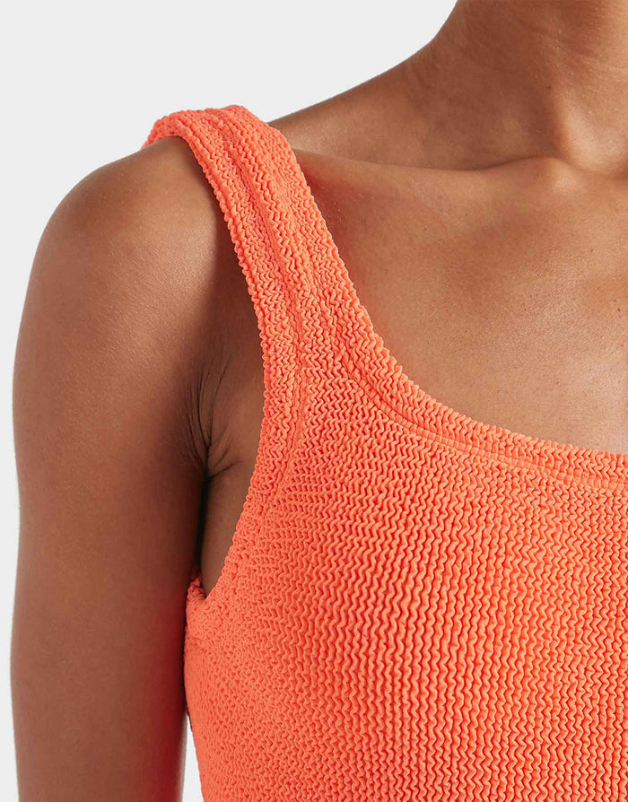 Hunza G Square Neck Swimsuit - Orange - Simply Beach UK