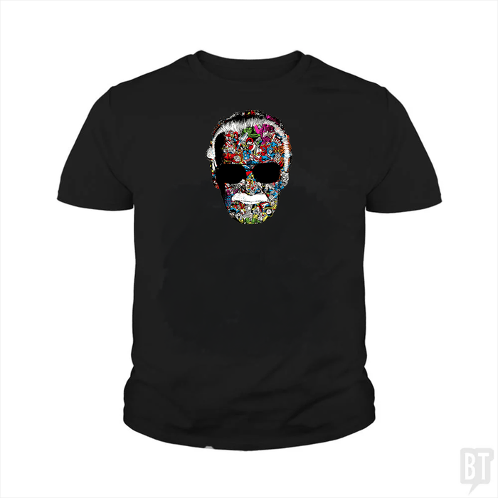 Stan Lee Man of Many Faces Kids Shirt