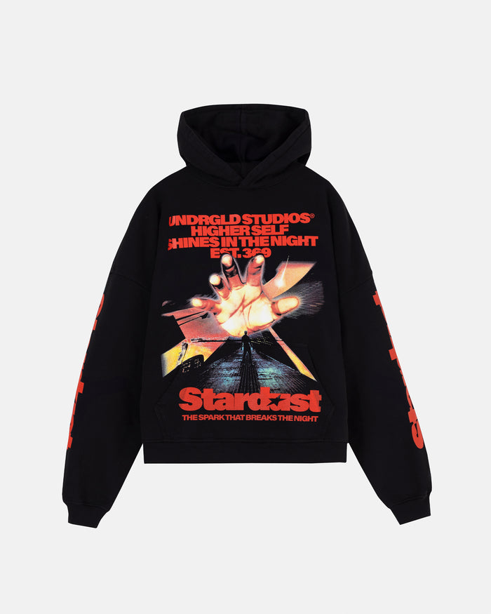 Stardust Rush Boxy Fit Hoodie Black