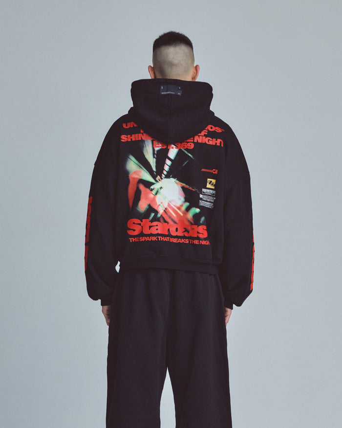 Stardust Rush Boxy Fit Hoodie Black