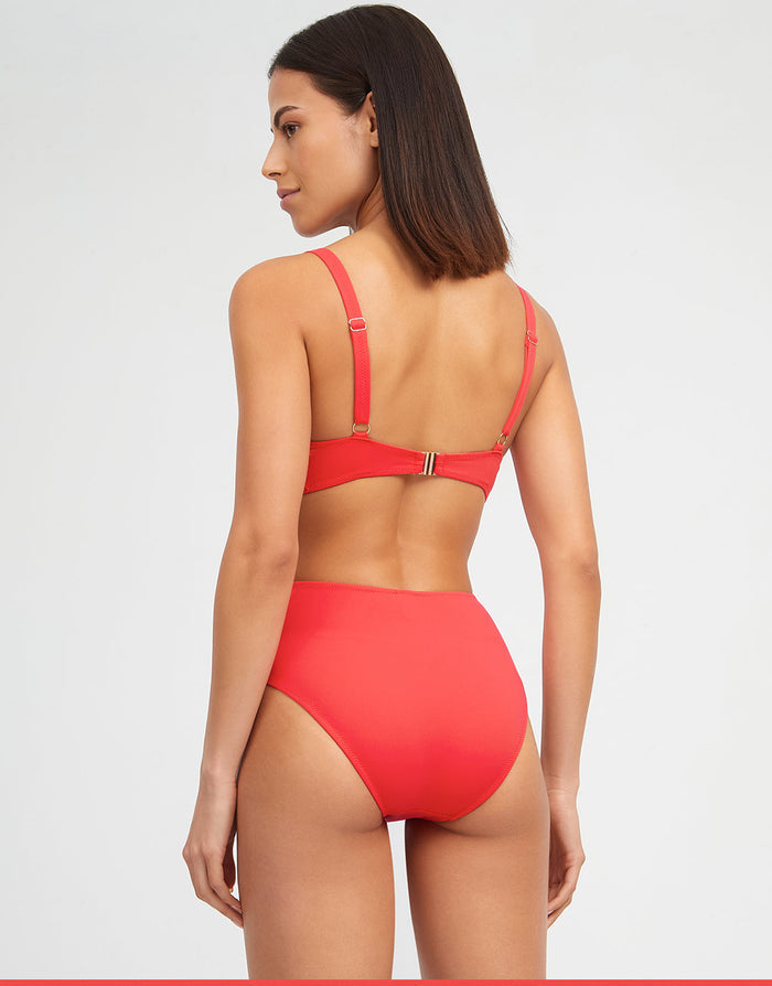 Nuria Ferrer Stella Maxi Control Bikini Pant - Coral - Simply Beach UK