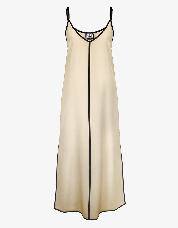 Maryan Mehlhorn Stratum Silk Maxi Dress - Sand Black - Simply Beach UK