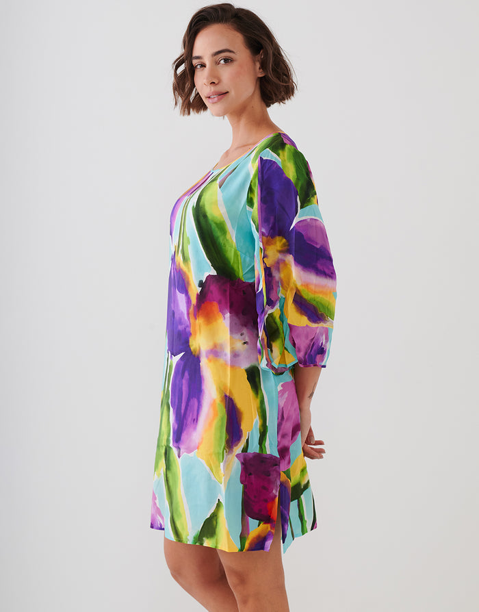 Charmline Summer Aquarelle Tunic - Aqua Iris - Simply Beach UK