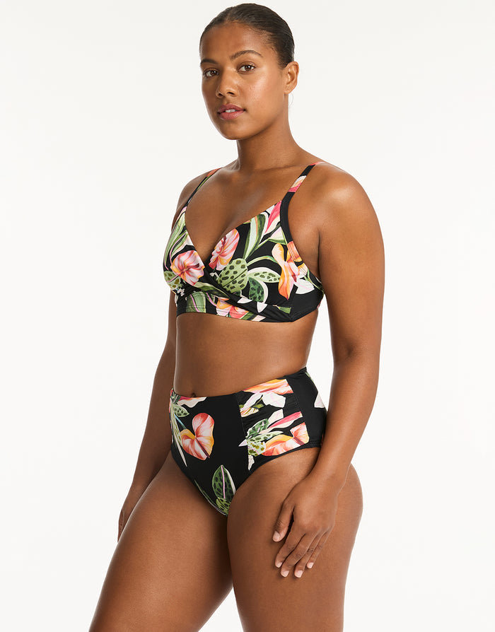Sundown High Waist Gathered Side Bikini Pant - Simply Beach UK