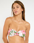 Banana Moon Tahiti Boro Bandeau Bikini Top - Blanc Floral - Simply Beach UK