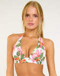 Banana Moon Tahiti Maho Push Up Bikini Top - Blanc Floral - Simply Beach UK