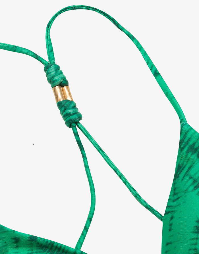 Tamale Jaque T-Back Tri Bikini Top - Green - Simply Beach UK