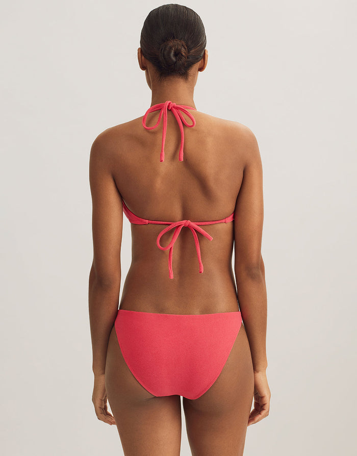 Polo Ralph Lauren Terry Logo Halter Tri Bikini Top - Coral - Simply Beach UK