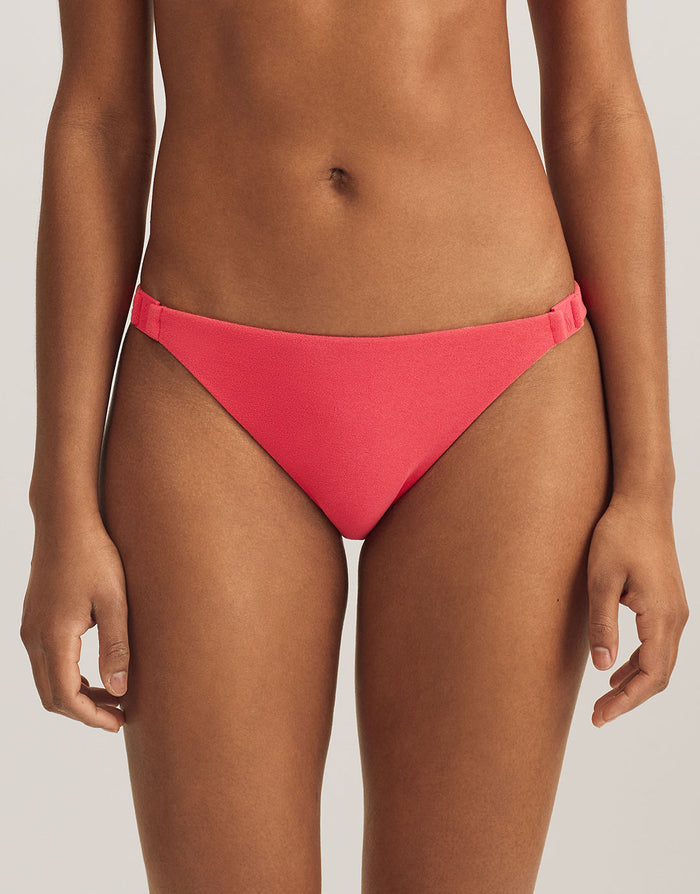 Polo Ralph Lauren Terry Logo Trim Devin Hipster Bikini Pant - Coral - Simply Beach UK