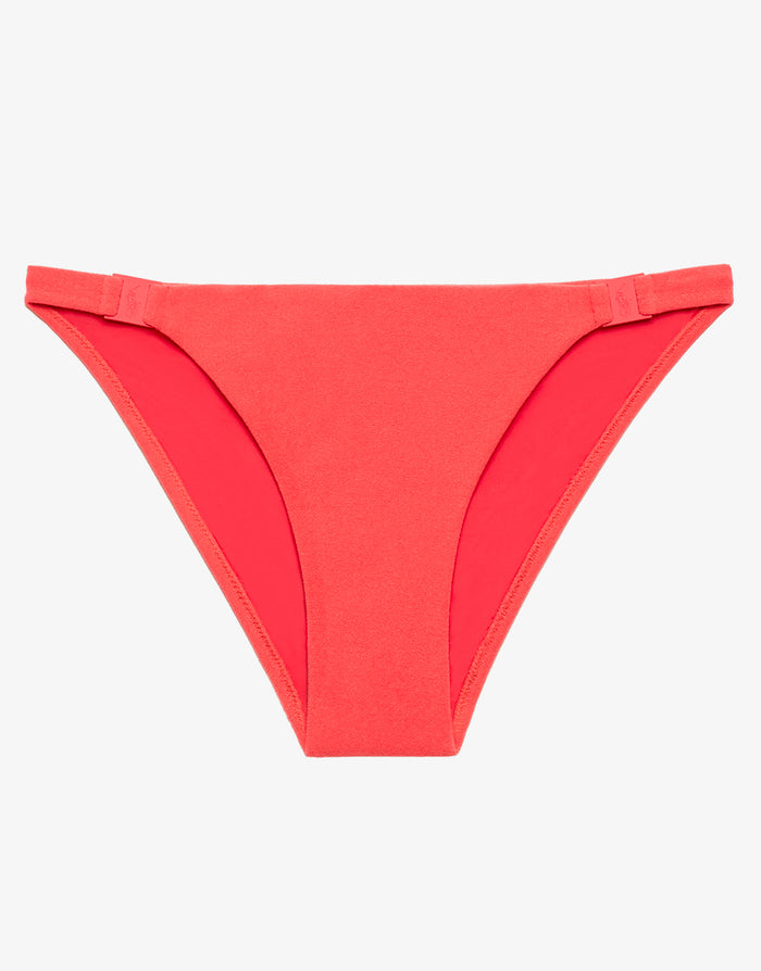 Polo Ralph Lauren Terry Logo Trim Devin Hipster Bikini Pant - Coral - Simply Beach UK