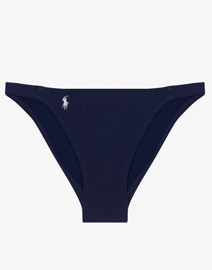 Polo Ralph Lauren Terry Side Tab Devin Hipster Bikini Pant - Navy Blue - Simply Beach UK