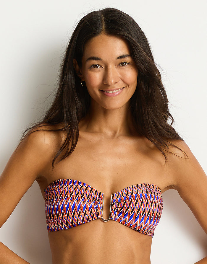 Sea Level Tessera U Bar Bandeau Bikini Top - Blue - Simply Beach UK