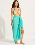 Textured Cotton Beach Wrap - Aquatic Blue - Simply Beach UK