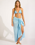 Seafolly Textured Cotton Beach Wrap - Cornflower - Simply Beach UK