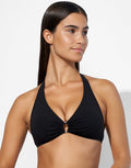 The Core Halter Bikini Top - Black - Simply Beach UK
