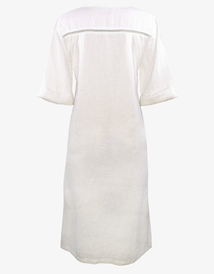 The White Collection Midi Beach Shirt - Natural White - Simply Beach UK
