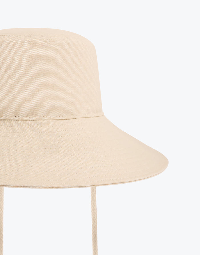 Tie Up Bucket Hat - Ecru